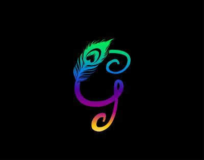 独特的G字母饰以奇异的孔雀羽毛图案。
