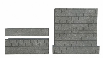 白色背景上的老石柱3d渲染