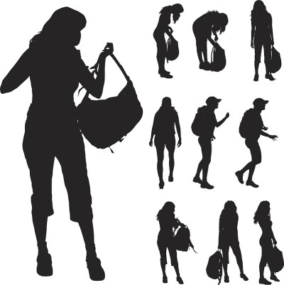矢量剪影的女人。