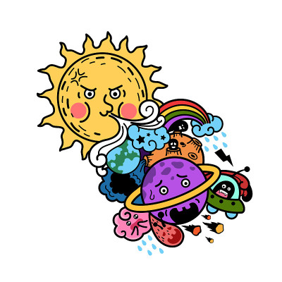 手绘太阳系