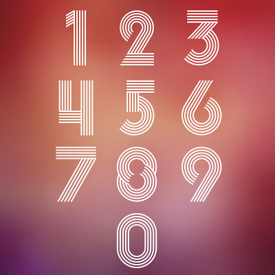 现代条纹时髦的数字集