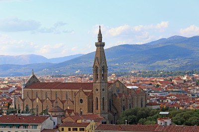 佛罗伦萨圣十字教堂全景在意大利语中被称为Chiesa di Santa Croce