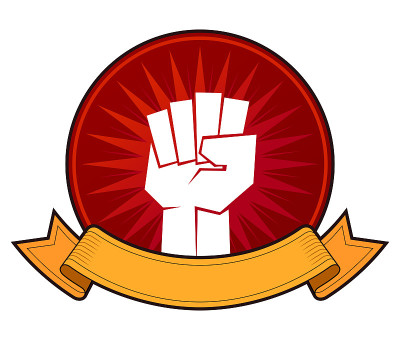 握拳矢量插图