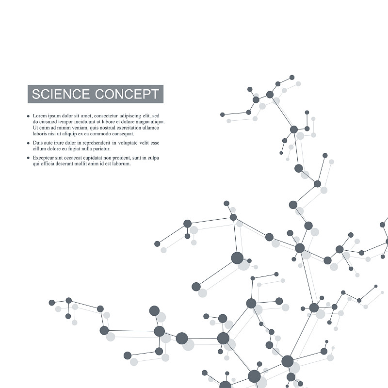 DNA和神经元的结构分子。原子结构。化合物