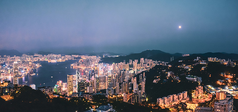 香港:维多利亚港，香港城市夜景