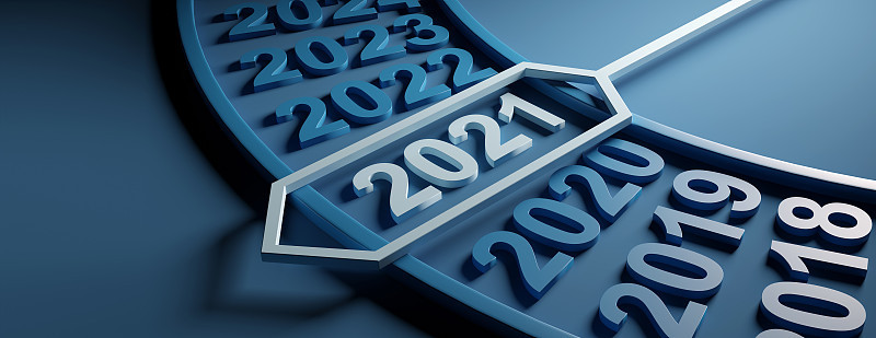 新年快乐。在2021年开始。三维演示