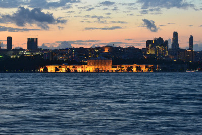 Dolmabahce宫日落İstanbul，土耳其