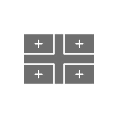 Flag of Georgia grey icon. Isolated on white backg