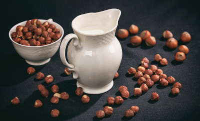 榛子中的素食牛奶