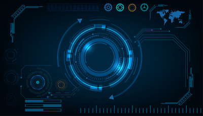 Abstract circle technology futuristic interface HU