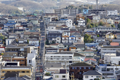 日本东京郊区的居民区。