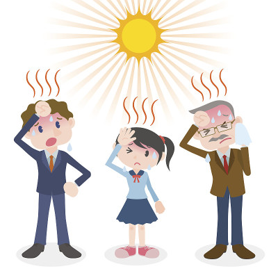人们中暑，图片说明