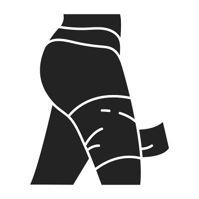 Body wrap黑色字形图标。包装的腹部。滋养茧设计，以苗条和调整你的身体，水合物，清洁或治愈你的