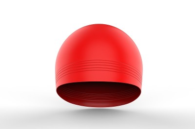空白游泳帽的品牌和模拟，3d渲染插图。