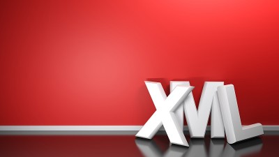 XML白色3D书写在红墙- 3D渲染