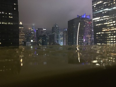 纽约曼哈顿摩天大楼的夜晚。