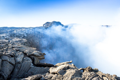 埃塞俄比亚达纳基尔洼地埃尔塔阿勒火山喷发。