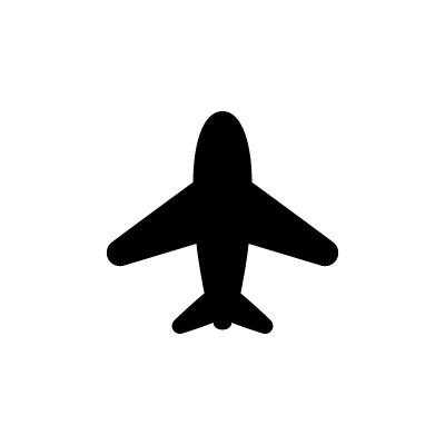 Plane or aircraft glyph icon
