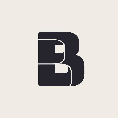 BB字母组合，字母初始标志。大胆的字体。