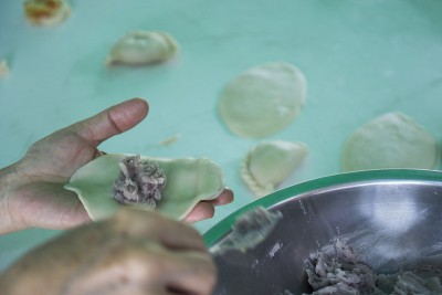 咖喱粉饼上的芋头