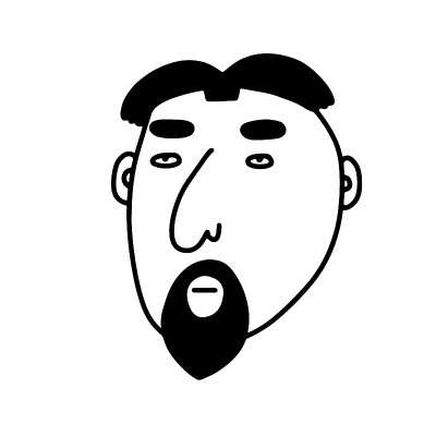 涂鸦男人的脸与胡须矢量插图