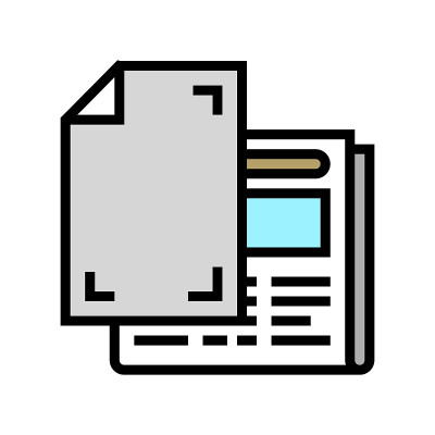 新闻纸报纸颜色图标矢量插图