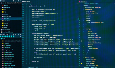 Web开发代码:CSS/SASS风格的预处理器脚本行在代码编辑器中，前视图