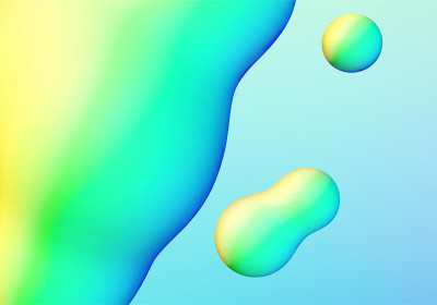 流体设计液体斑点与充满活力的强烈颜色抽象背景。矢量图