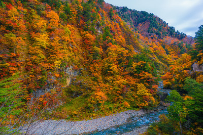 秋色在黑袍峡谷富山