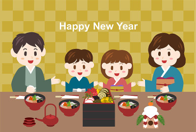 家庭和日本传统新年菜肴