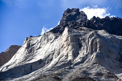 Cuerno校长和Torres del Paine国家公园的Valle Frances。智利巴塔哥尼