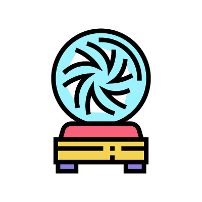 球占星彩色图标矢量插图