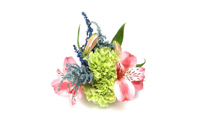 落妇花，康乃馨和白玫瑰花束