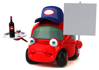 有趣的汽车- 3D插图