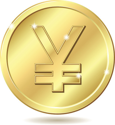 带有日元符号的金币
