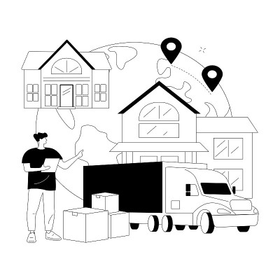 搬家服务抽象概念矢量插图。