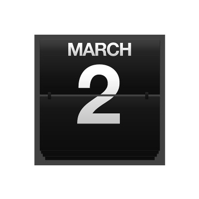 日历3月2日。