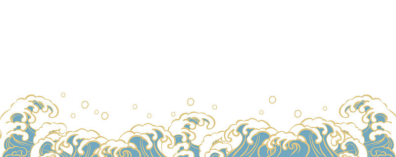 美丽的波浪在日本的插图