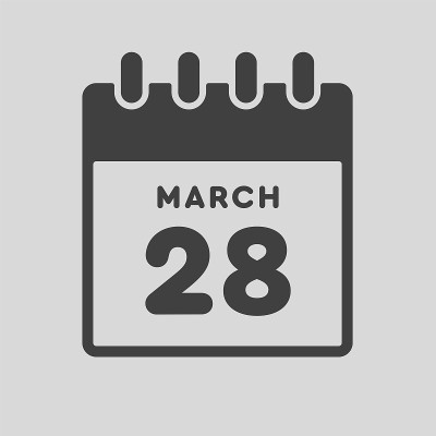 图标日日期3月28日，模板日历页