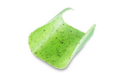 绿色奶酪在一个白色孤立的背景