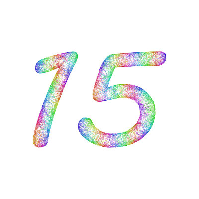 彩虹素描周年设计-数字15