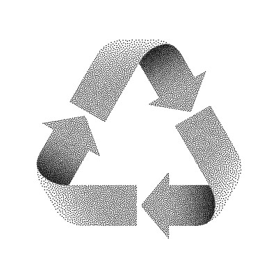 点画回收标志。矢量插图。