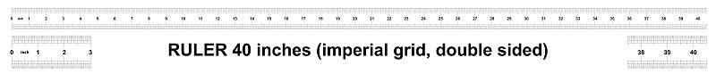 Ruler 40 inches imperial. The division price is 1/