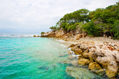 海滩和热带度假胜地，拉巴达岛，海地。
