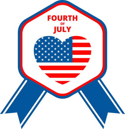 美国独立日平面矢量图标。7月4日庆祝派对。