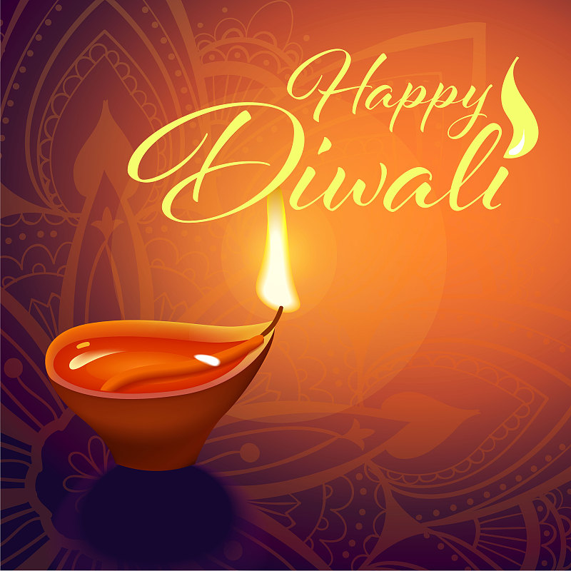 Post card for Diwali festival with realistic india