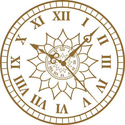 表面古董钟矢量插图