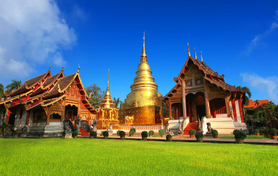 泰国清迈的辛格寺。泰国清迈是最受欢迎的旅游目的地和旅游景点。