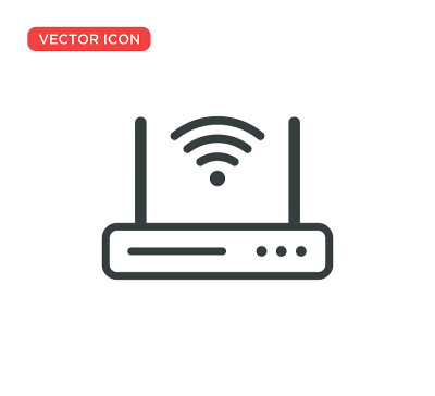 Wifi路由器图标矢量插图设计