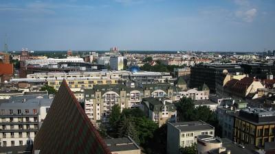 panoramic view of Wroclaw from tower of church